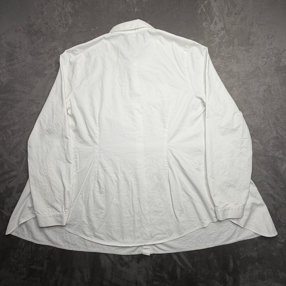 Cabi Button Down Shirt Women XL White Long Sleeve Flared High-Low 3291 - Picture 3 of 9